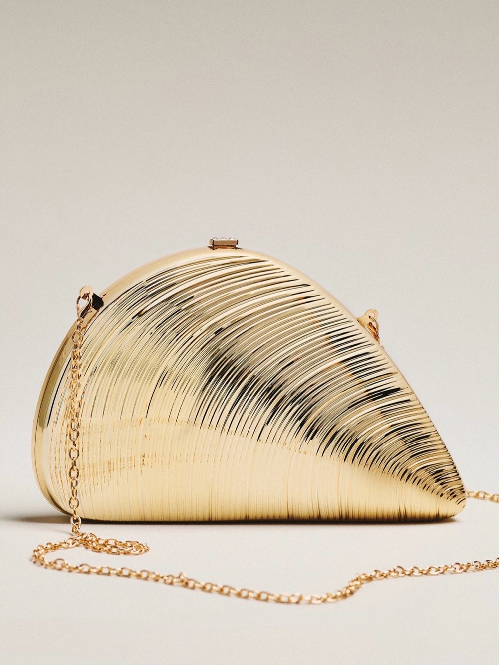 Anthropologie Celandine Metallic Seashell Clutch